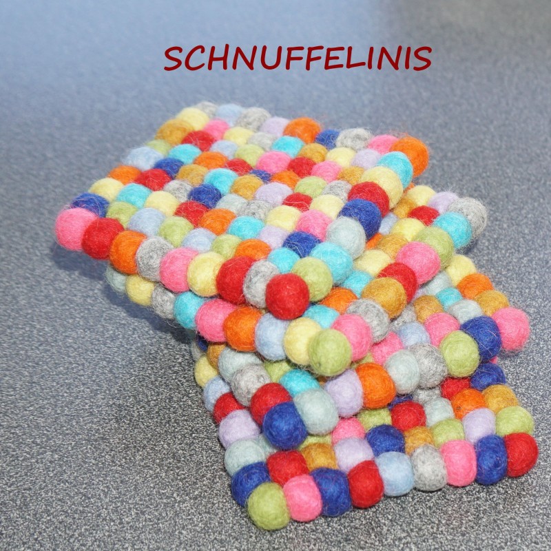 Untersetzer Filzkugeln bunt