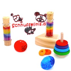 Rainbow in glass plugs – SCHNUFFELINIS