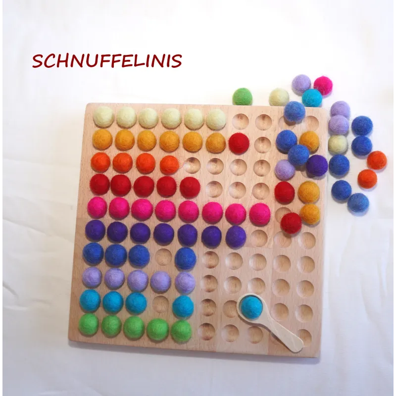 Montessori Numbers 1-100 Board Felt Balls, suitable preschool to 3rd Montessori Numbers 1-100 Board Felt Balls, suitable preschool to 3rd