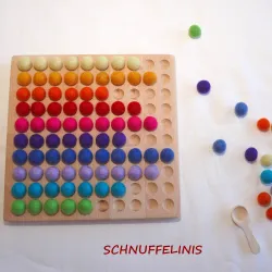 Rechentafel 1 bis 100, Zahlenlegebrett Montessori, Waldorf Material