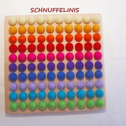 Rechentafel 1 bis 100, Zahlenlegebrett Montessori, Waldorf Material
