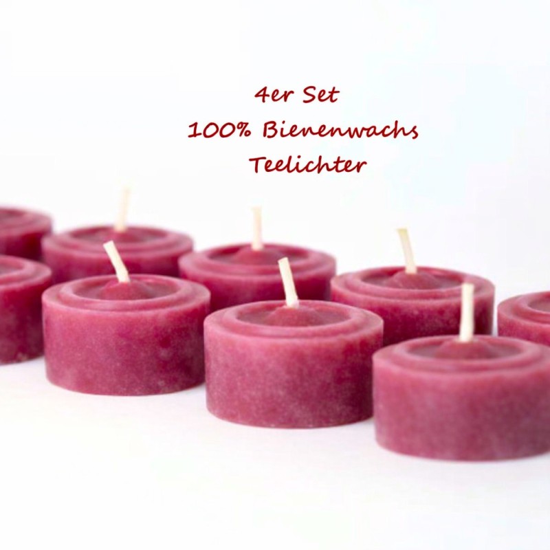 beeswax tealight red candles Schnuffelinis