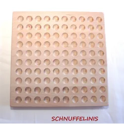 Rechentafel 1 bis 100, Zahlenlegebrett Montessori, Waldorf Material