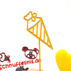 Schultüte gelb Motivstecker Geburtstagsringe Schnuffelinis