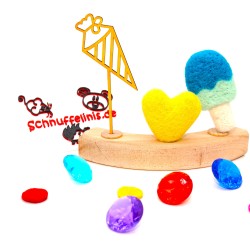 Schultüte gelb Motivstecker Geburtstagsringe