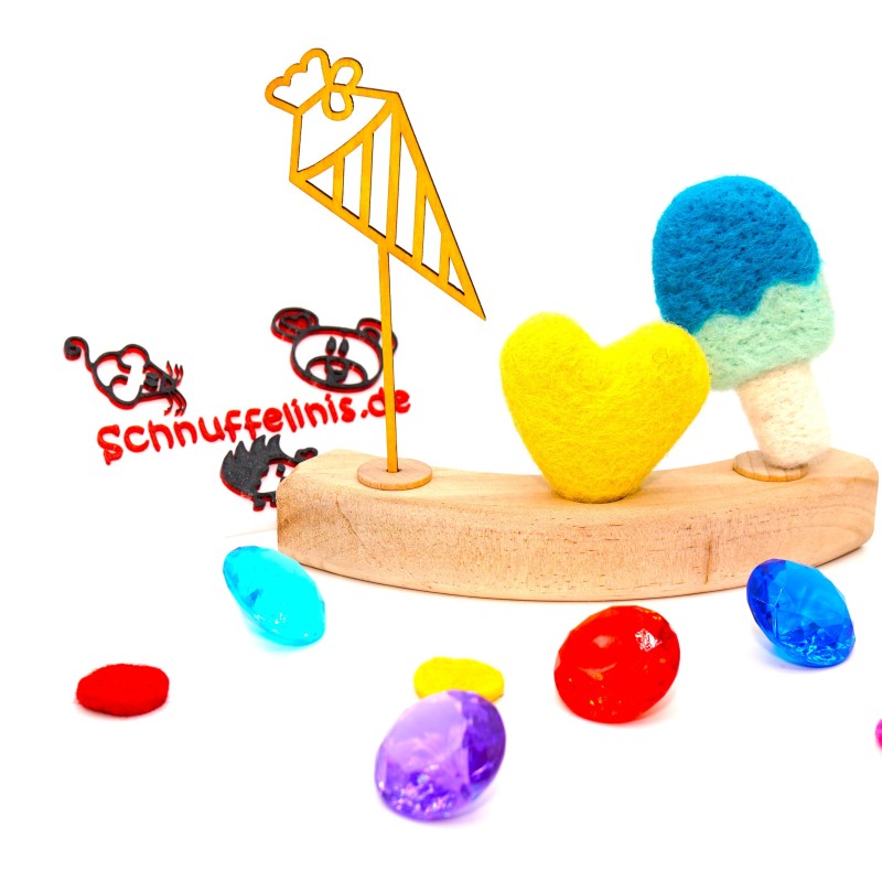 Schultüte gelb Motivstecker Geburtstagsringe