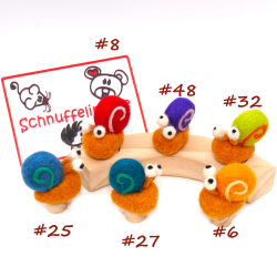 Snail 6er Set felt snail