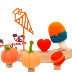 Einschulung Schultüte orange Motivstecker