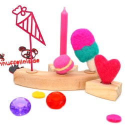 Einschulung Schultüte pink Motivstecker