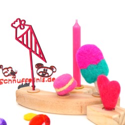 Einschulung Schultüte pink Motivstecker Schnuffelinis