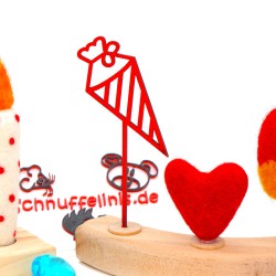 Einschulung Schultüte rot Motivstecker Schnuffelinis