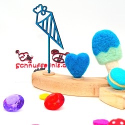 Einschulung Schultüte türkis Motivstecker Schnuffelinis