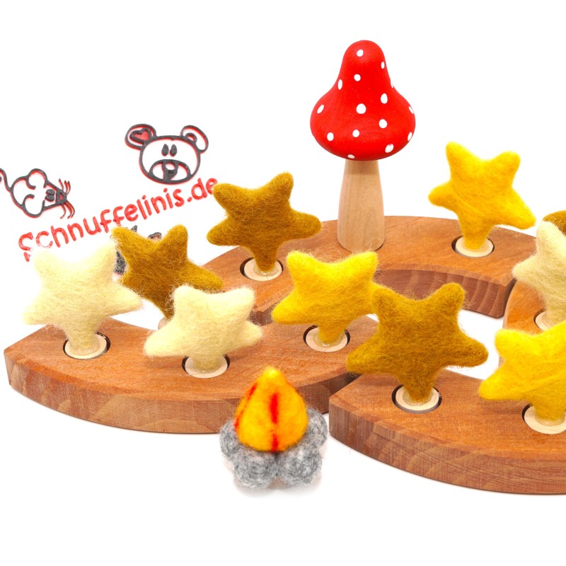 Felt ornament stars no. 5 Birthday ring plug