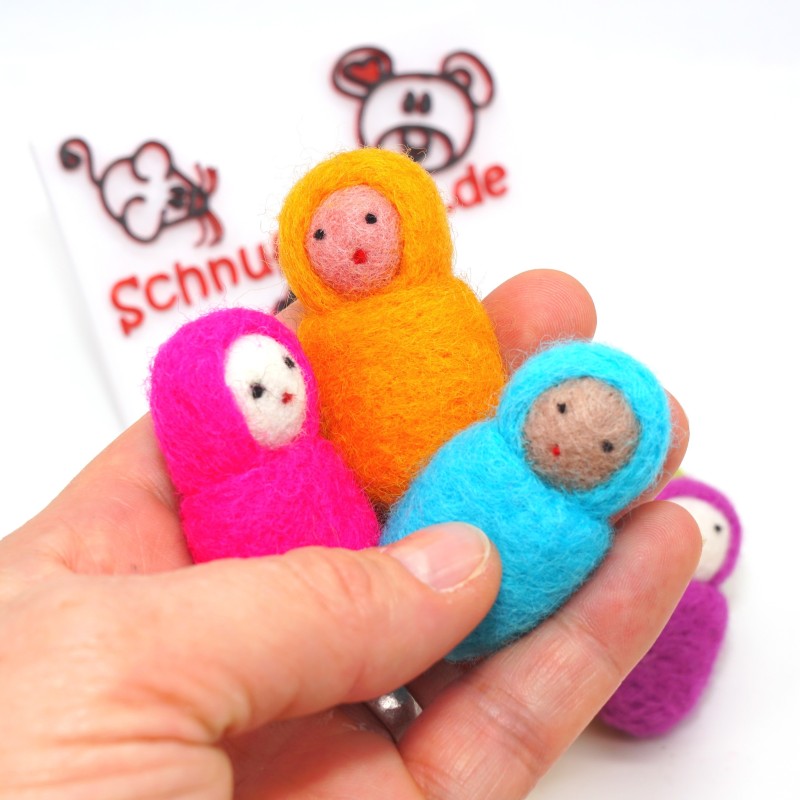 Filzpuppe Baby im Schlafsack Nr 6 Schnuffelinis