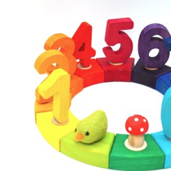 Regenbogen Geburtstagskreis aus Holz – Holzring für Geburtstage