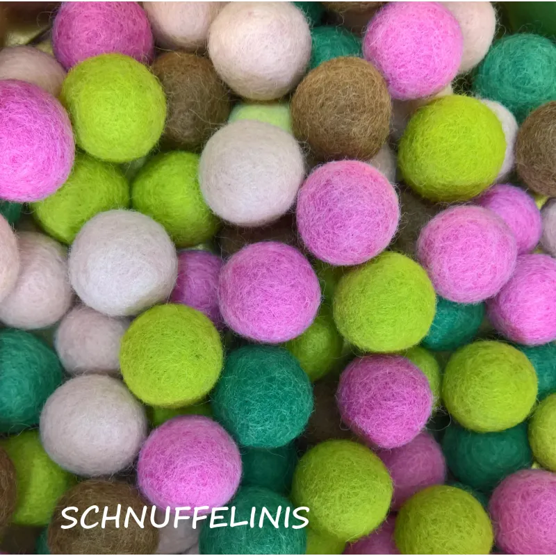 felt balls, soft colors, felt mobile baby, pastel soft mix