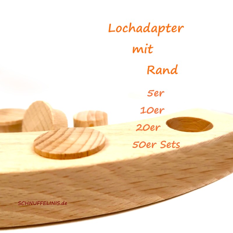 Holzstecker Lochadapter Bastelset – Großpackung für DIY | Schnuffelinis