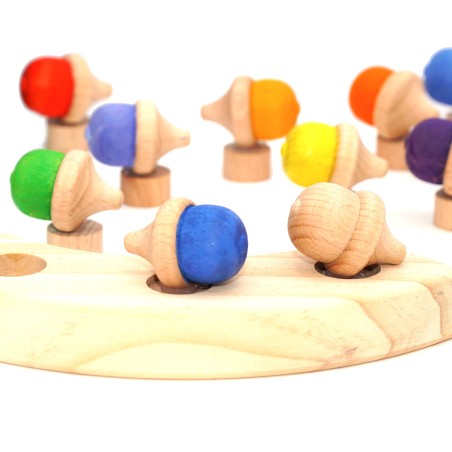 Eichel Steckfigur blau – Holz Motivstecker