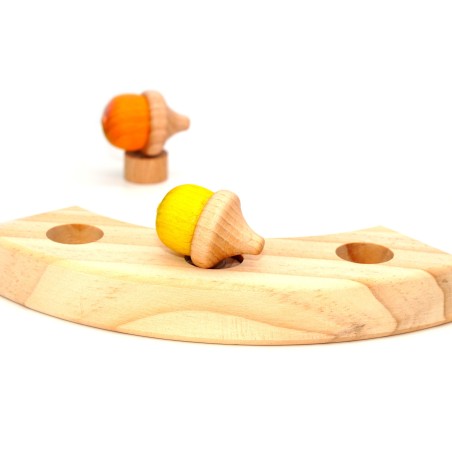 Eicheln Steckfigur gelb – Holz Motivstecker