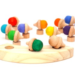 Eicheln grün 3er Set – Holz Motivstecker