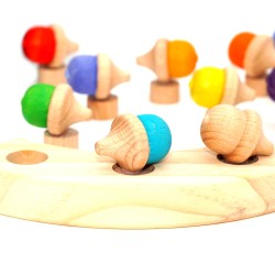 Acorn motifs green – Autumn wooden plugs