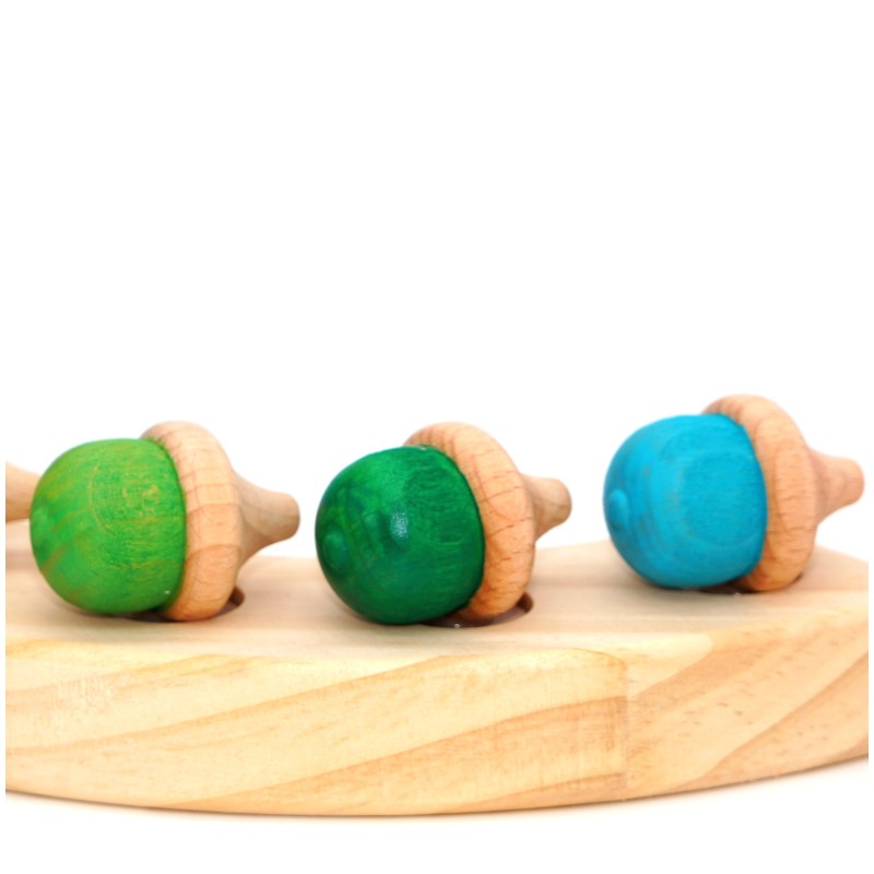 Eicheln grün 3er Set – Holz Motivstecker