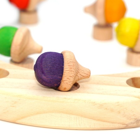 Eicheln Steckfigur violett – Holz Motivstecker