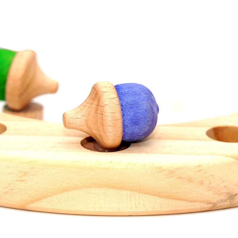 Acorn motifs lilac – Autumn wooden plugs