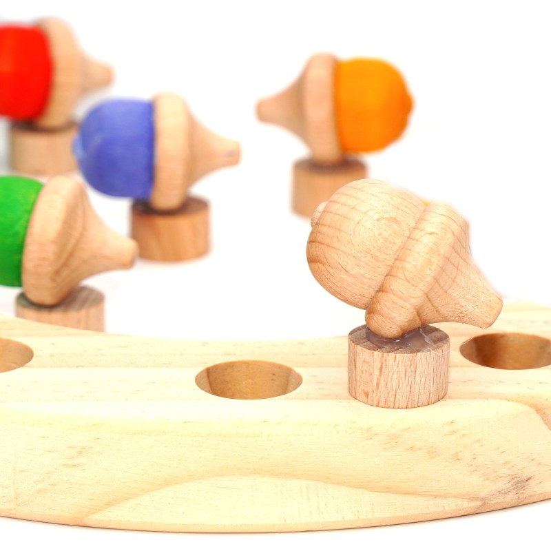 Eicheln Steckfigur natur – Holz Motivstecker