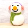 Schneemann hellgrün – Motivstecker für Jahresringe Winterdeko