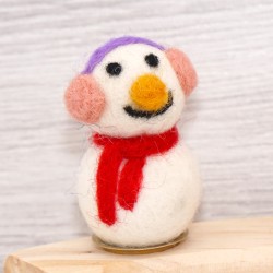Schneemann rot– Motivstecker für Jahresringe