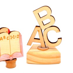 Einschulung ABC Holz Motivstecker Set1
