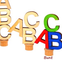 Einschulung ABC Holz Motivstecker Set2 bunt