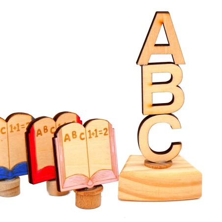 Einschulung ABC Holz Motivstecker Set3
