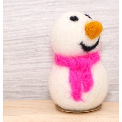 Schneemann pink Geschenkanhänger