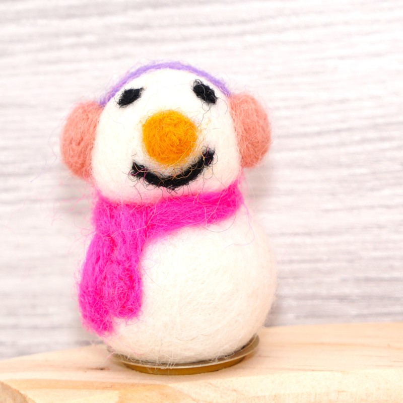 Schneemann pink Motivstecker