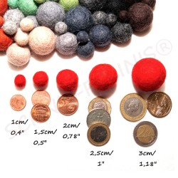 Filzkugeln 3cm - Filzbäll Deko | SCHNUFFELINIS