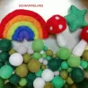 felt balls mobile, rainbow DIY set, felt balls baby, felt balls