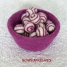Swirl felt balls, felted balls with swirly, wool felt beads