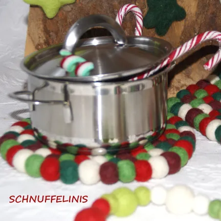 weihnachtlicher Filzkugeln Untersetzer, Weihnachtsgeschenk Filz