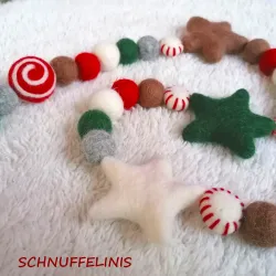 Felt garlands ready, stocking stuffer gifts, x-mas garland cinnamon