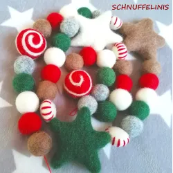 Felt garlands ready, stocking stuffer gifts, x-mas garland cinnamon