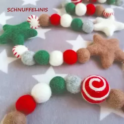 Felt garlands ready, stocking stuffer gifts, x-mas garland cinnamon