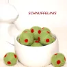 Christmas felt, handmade felt balls ornaments polka dotted