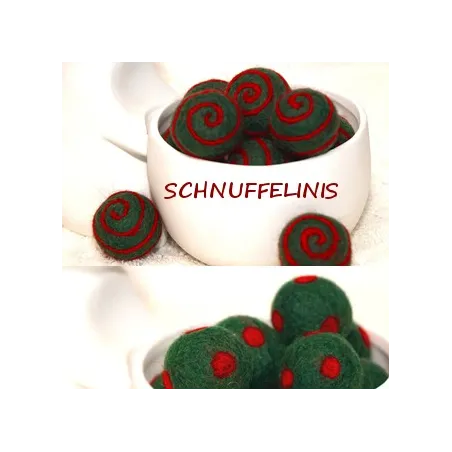 dunkelgrüne Filzkugeln, Weihnachtskugeln festliche Adventskränze