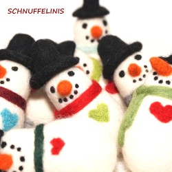 Schneemänner Filz, Filzkugeln Schneemann, Filzwolle Christbaumkugeln