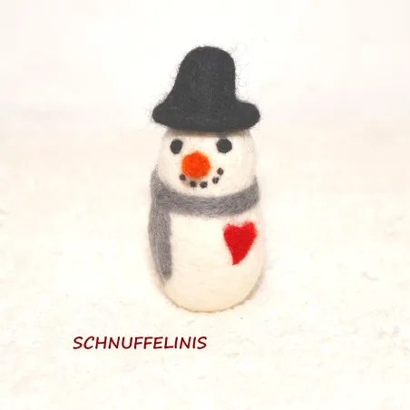 Schneemänner Filz, Filzkugeln Schneemann, Filzwolle Christbaumkugeln