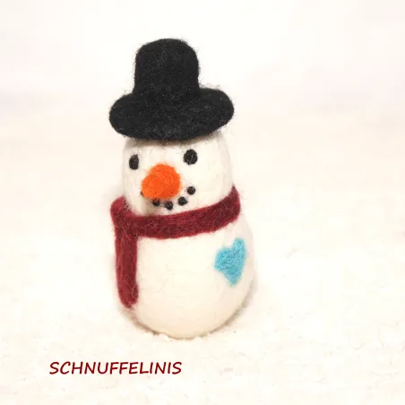 Schneemänner Filz, Filzkugeln Schneemann, Filzwolle Christbaumkugeln