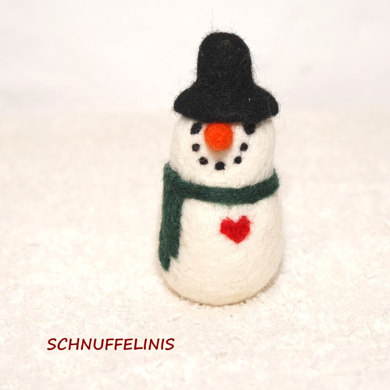 Schneemänner Filz, Filzkugeln Schneemann, Filzwolle Christbaumkugeln