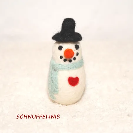 Schneemänner Filz, Filzkugeln Schneemann, Filzwolle Christbaumkugeln
